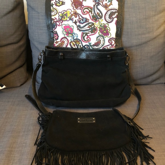 Corso Como Black python effect suede & fringe hobo - Picture 6 of 7